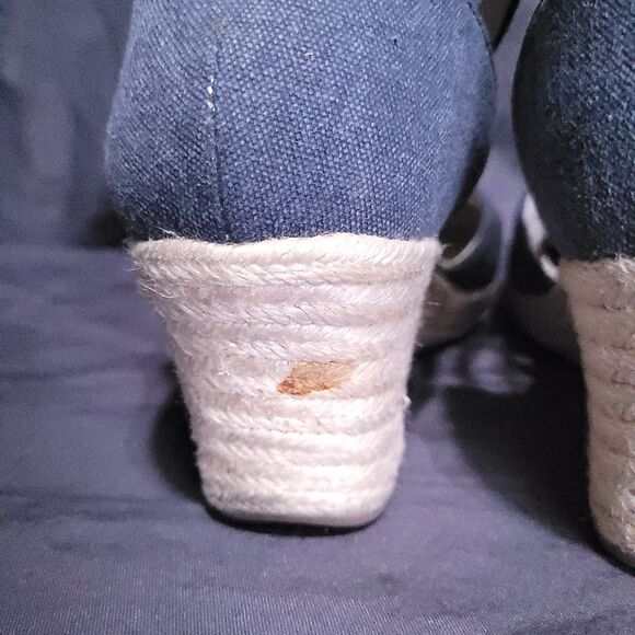 BOC Women's Bree Espadrille Wedge Sandals Size 8 Dark Blue Canvas - Picture 12 of 14